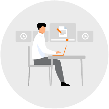 illustration of a man working on laptop